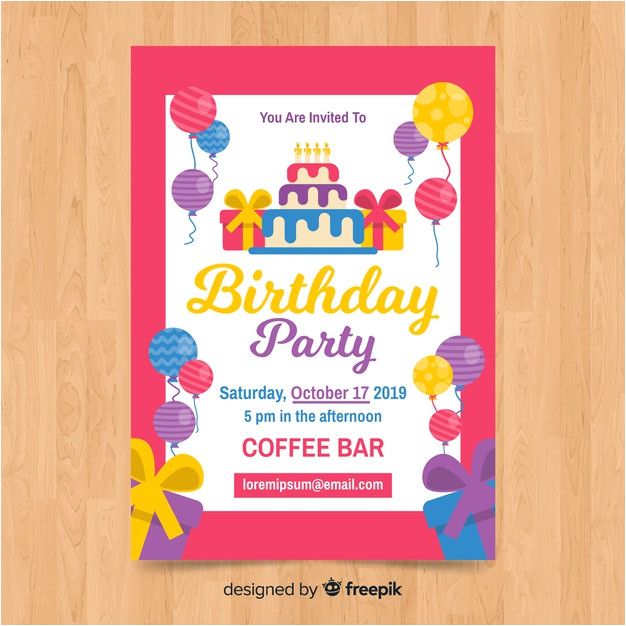 birthday invitation template flat style 5125741