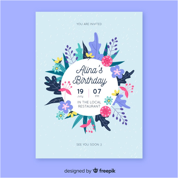 floral birthday invitation template 5567367