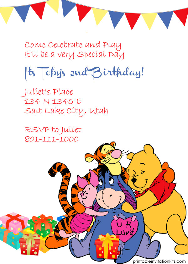 winnie the pooh and friends invitation