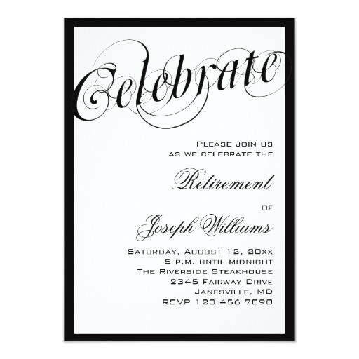 elegant black white retirement party invitations 161916139014607852