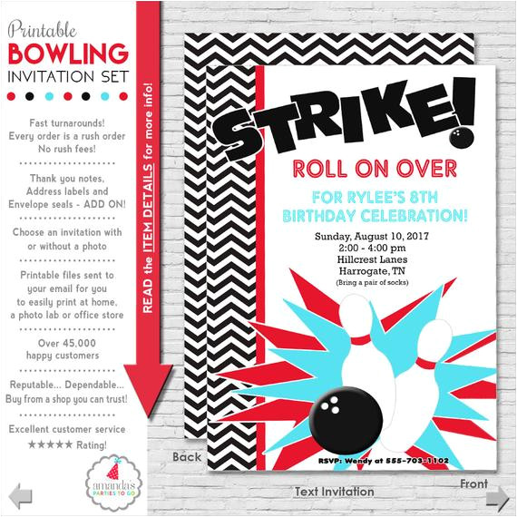 bowling party invitation bowling