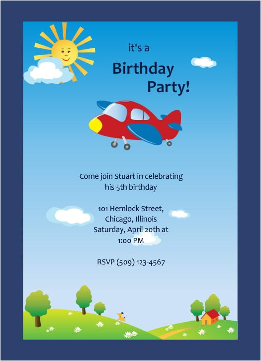 invitation card birthday party for boy