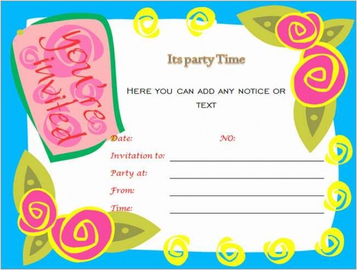 great birthday party invitation templates word picture