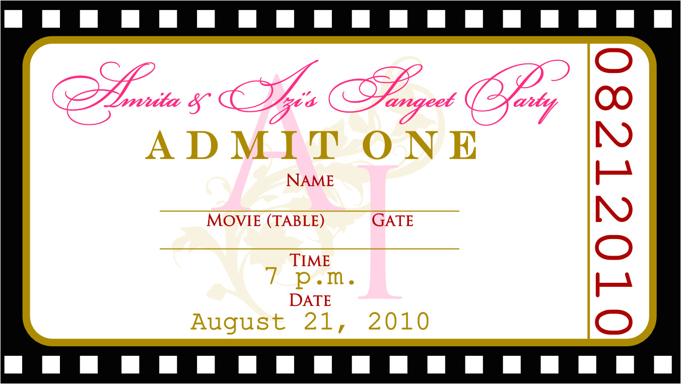 movie ticket escort cards and boarding