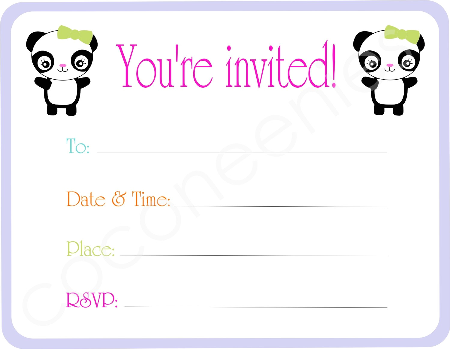 blank party invites