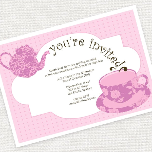 high tea invitation template