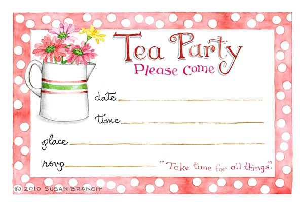 tea party blank invitations
