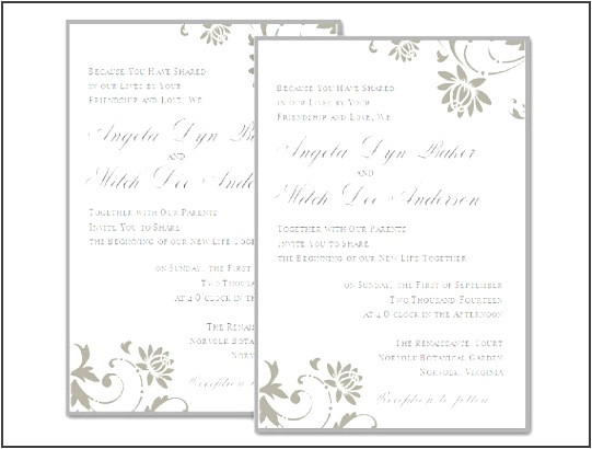 blank wedding invitation templates for microsoft word