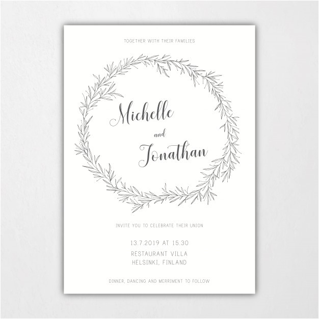 botanical wedding invitation template with leaves branches 1200761