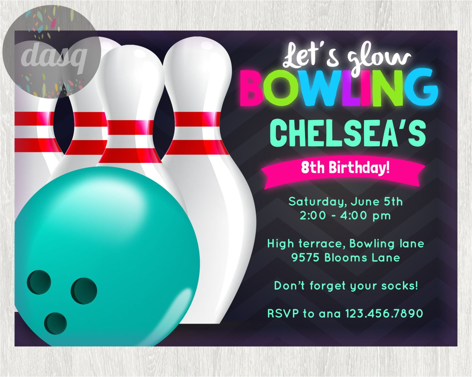 birthday bowling party invitations