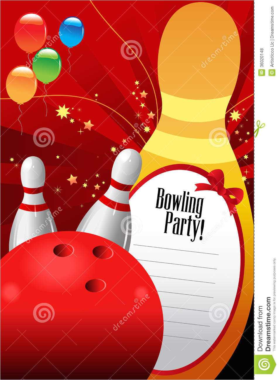 royalty free stock photos bowling party invitation template vector illustration image36020148