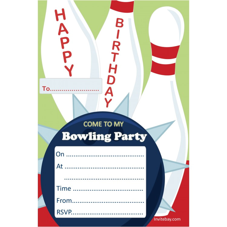 free printable bowling party invitation templates