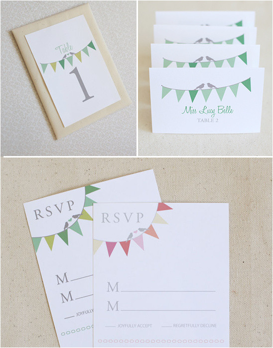 free bunting wedding invitations