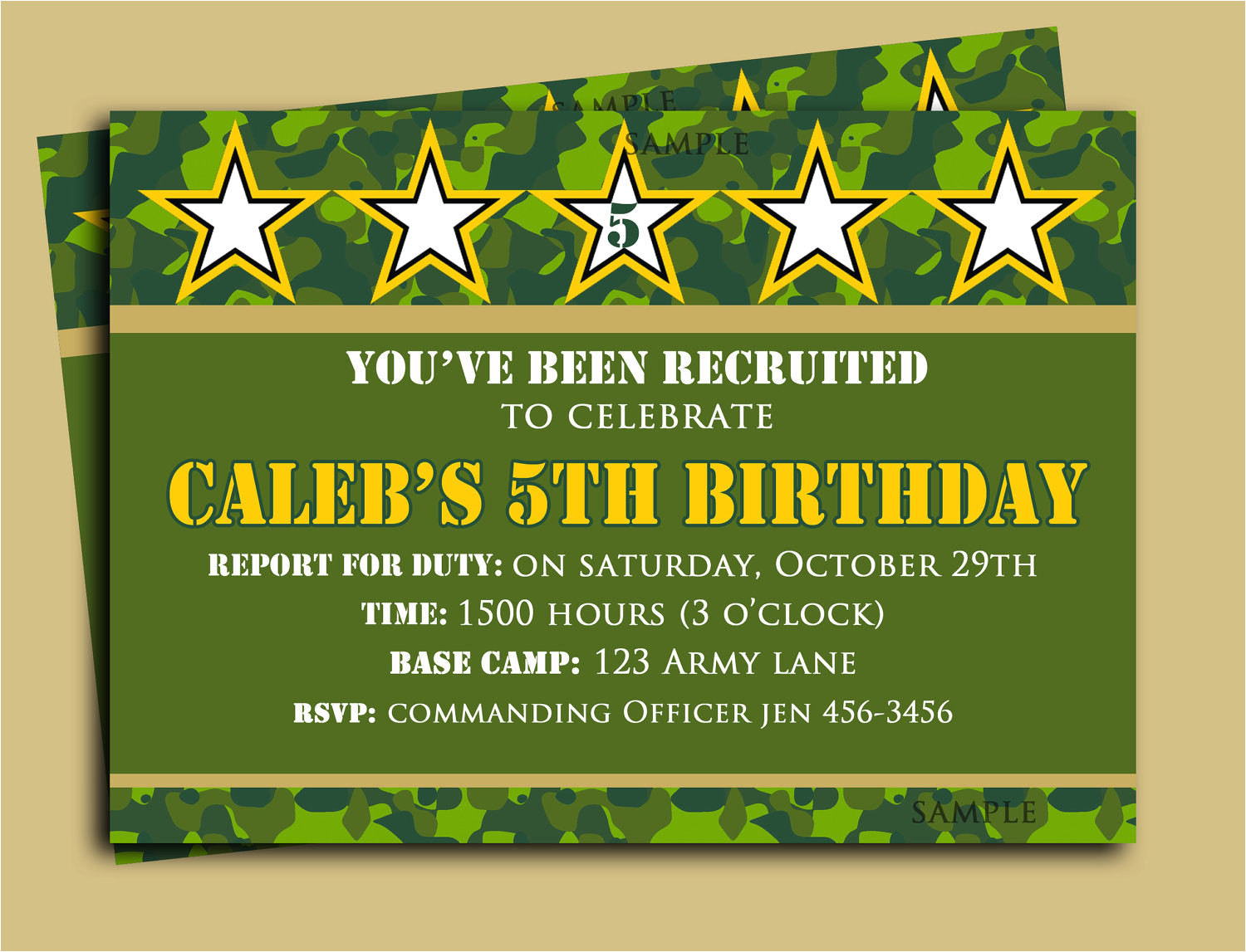 camouflage birthday invitation printable