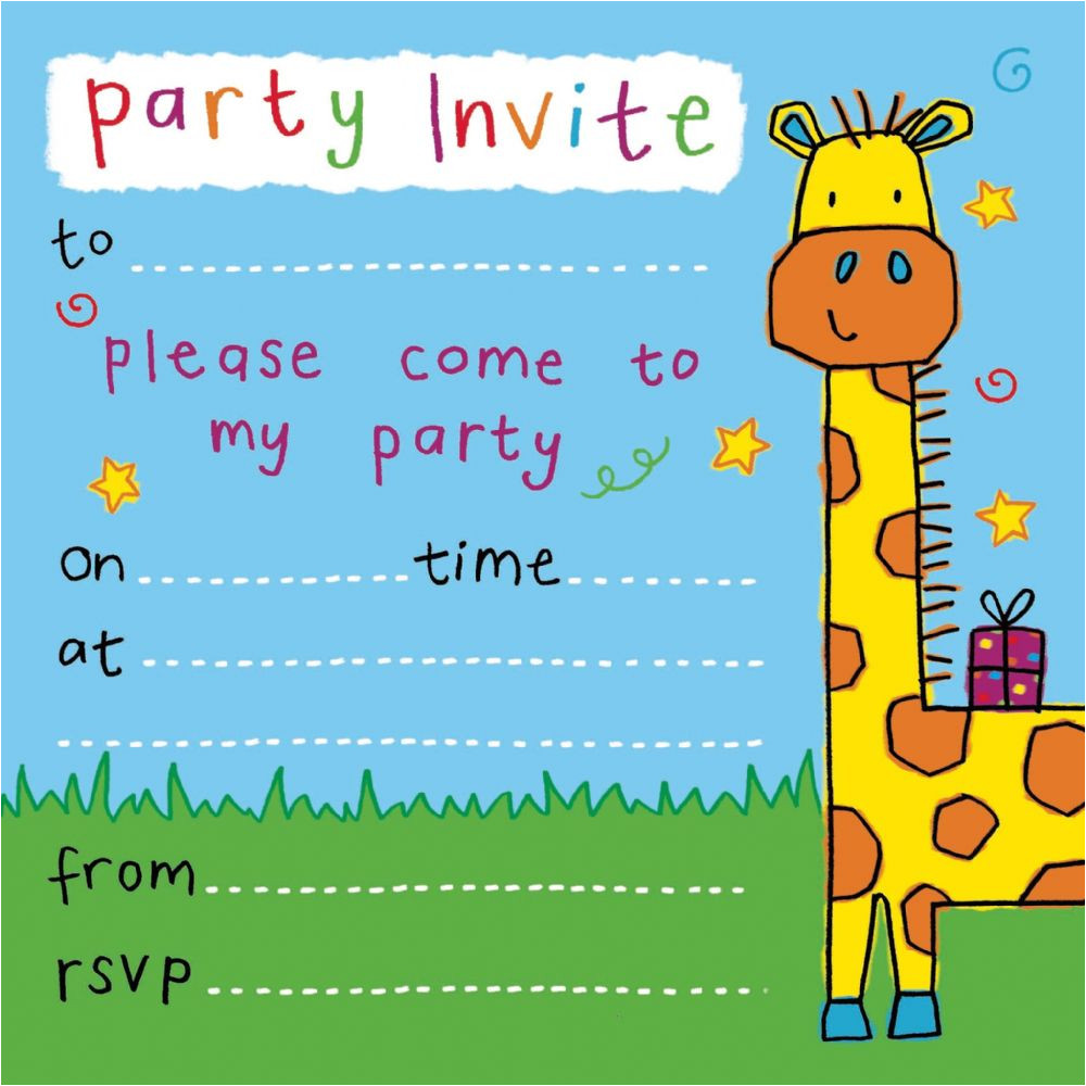 giraffe childrens party invitation 4598 p
