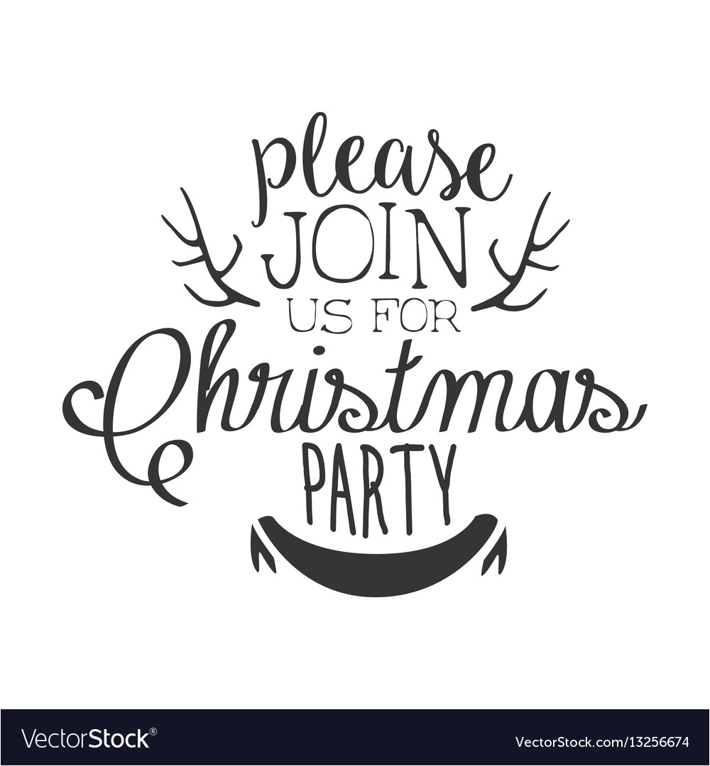 christmas party black and white invitation card vector 13256674