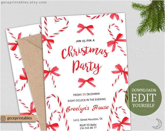 editable christmas party invitation