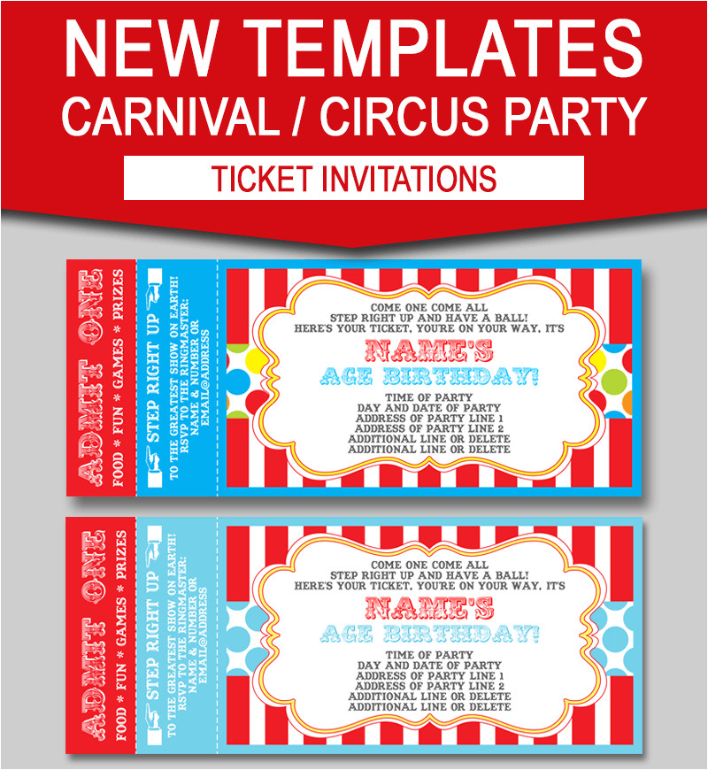 editable carnival ticket invitations new