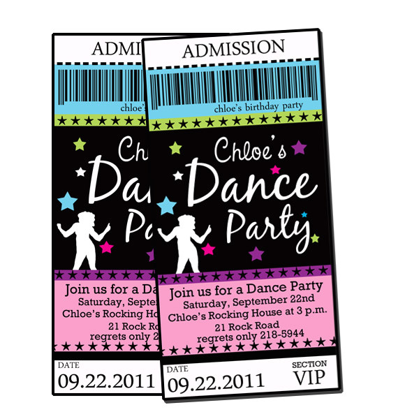 dance party invites and printable party