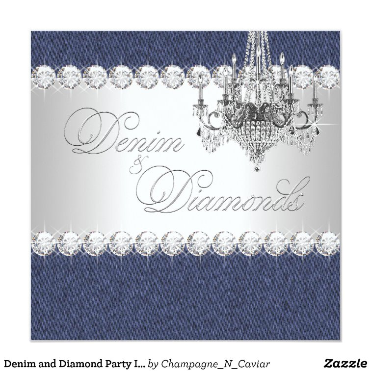 denim and diamond party invitations 161852135878073033