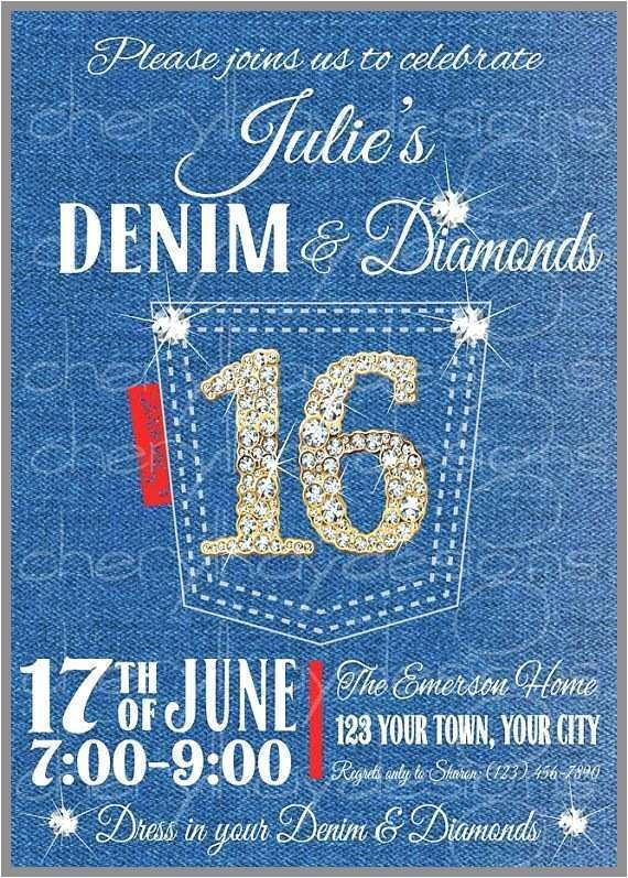 great denim and diamonds invitation templates pictures
