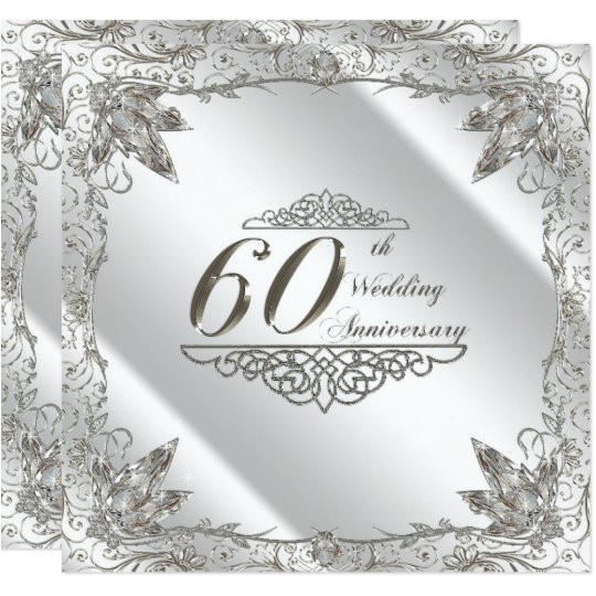 flourish 60th diamond wedding anniversary invite 161724396148413796