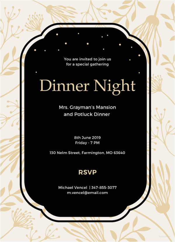 sample dinner invitation