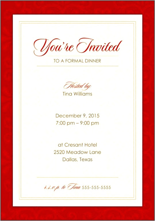 formal dinner party invitation wording