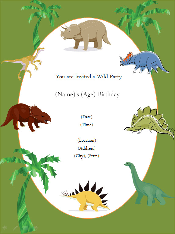 birthday invitation templates dinosaurs