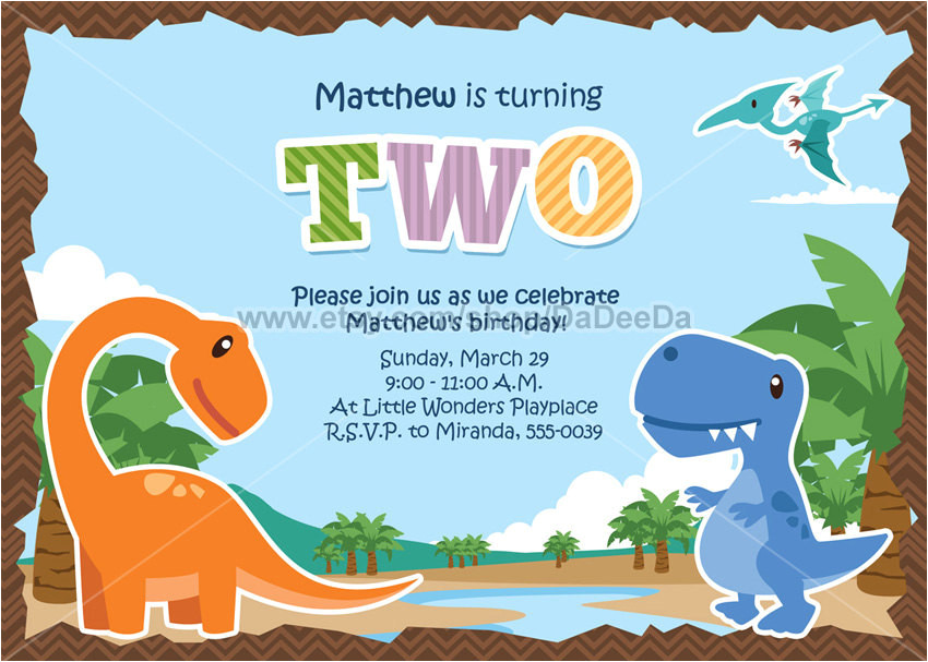 dinosaur birthday invitations boy