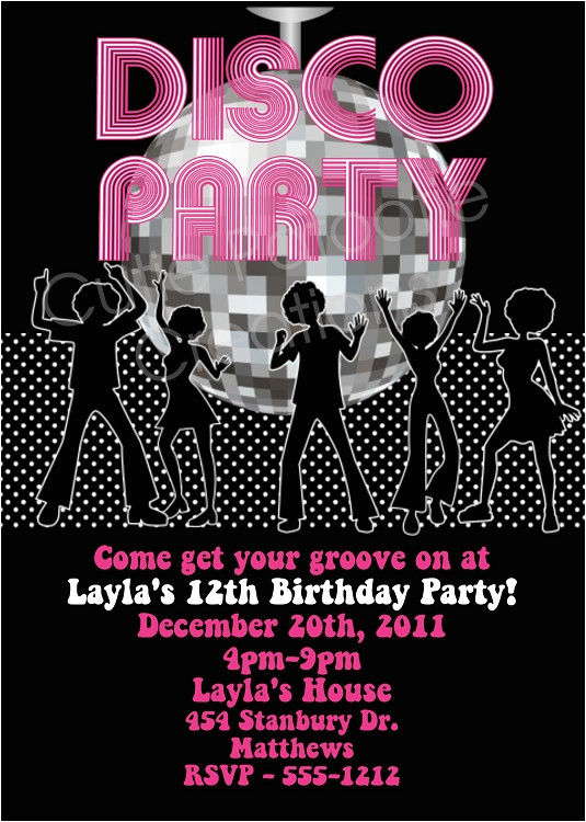girls dance party birthday invitations printable or printed p 618