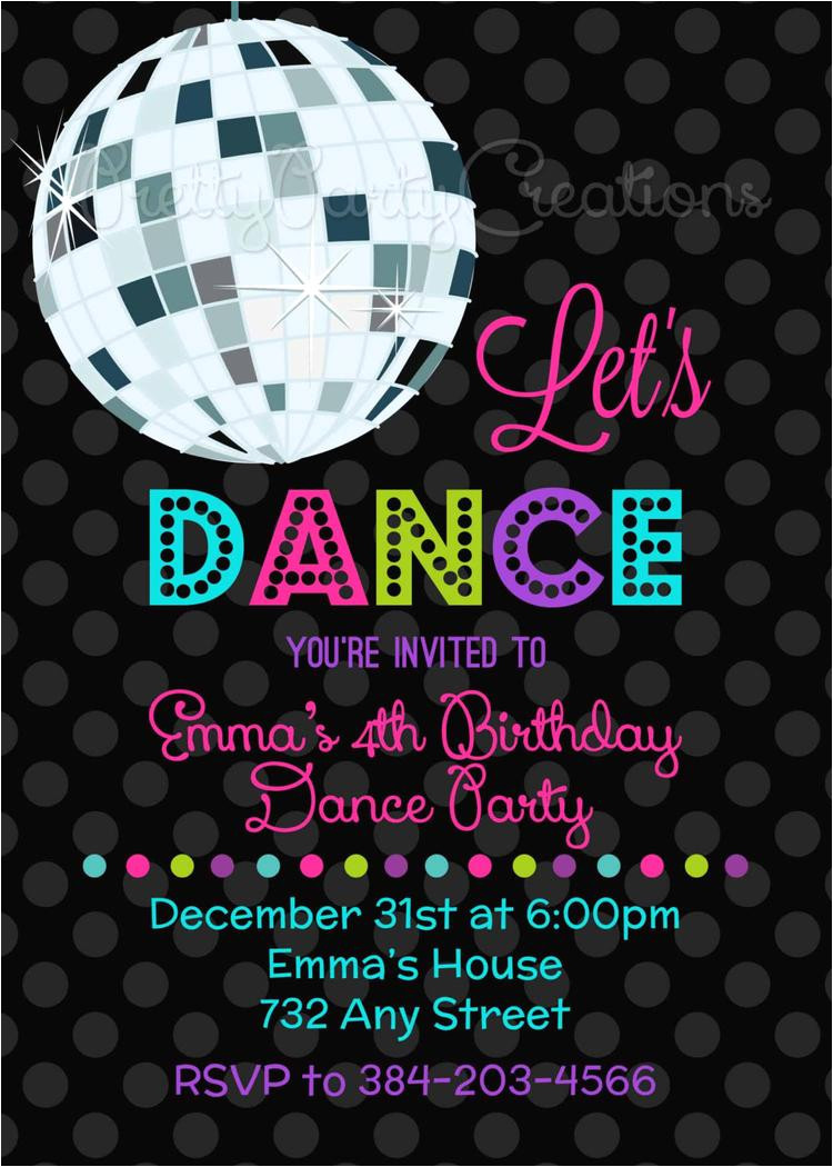 lets dance disco ball invitation you