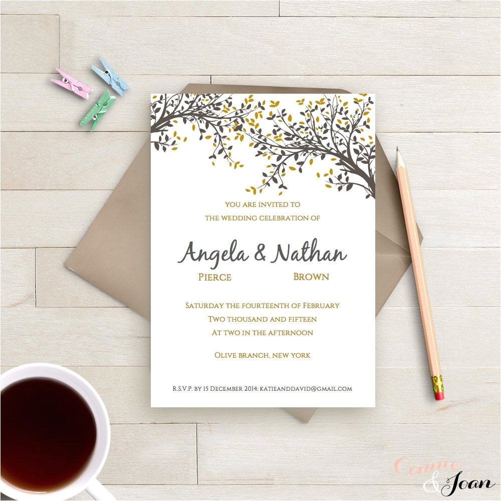 diy printable wedding invitation