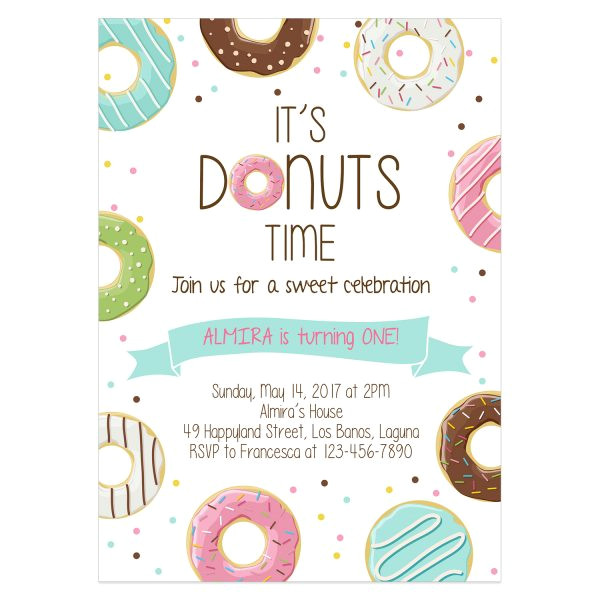 donut party birthday invitation 080