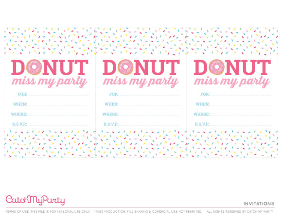 free donut party printables