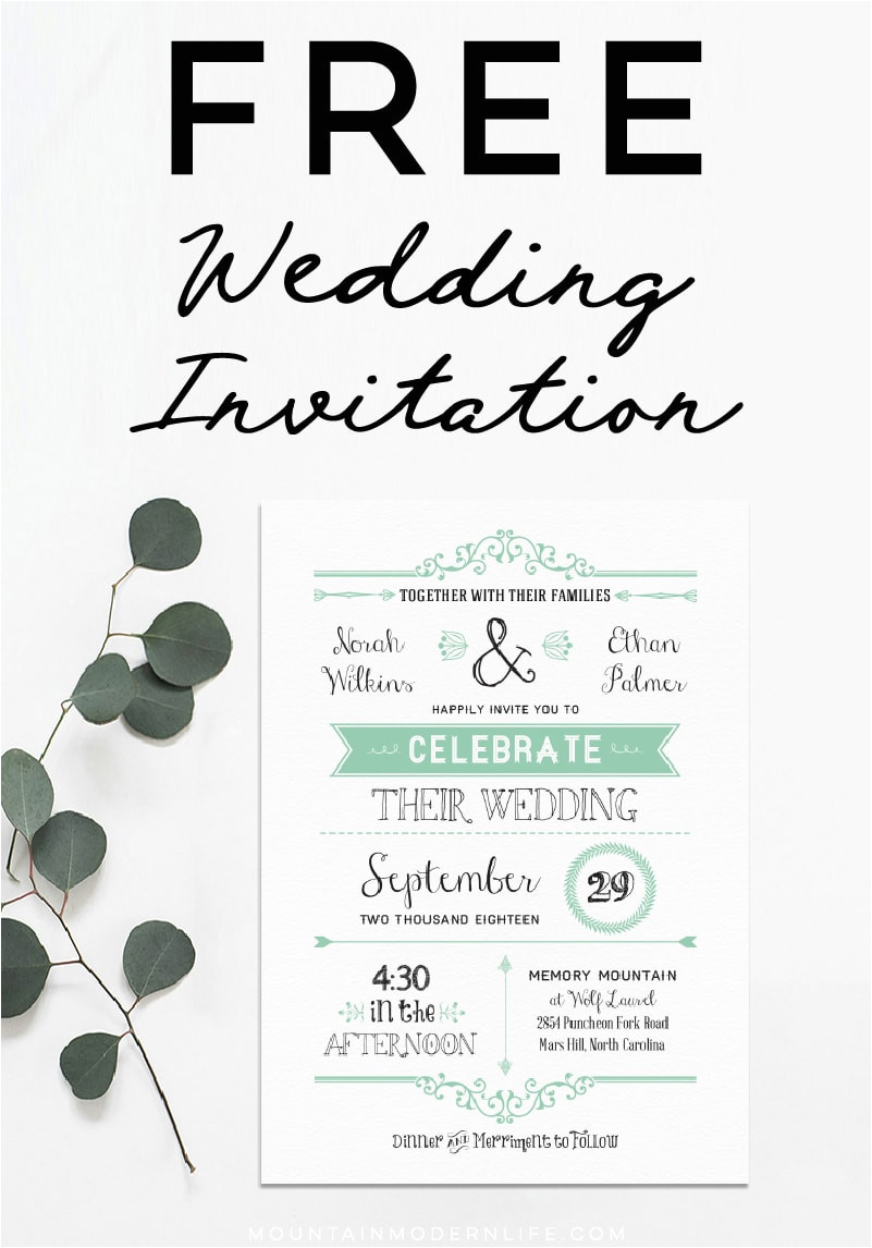 free wedding invitation template