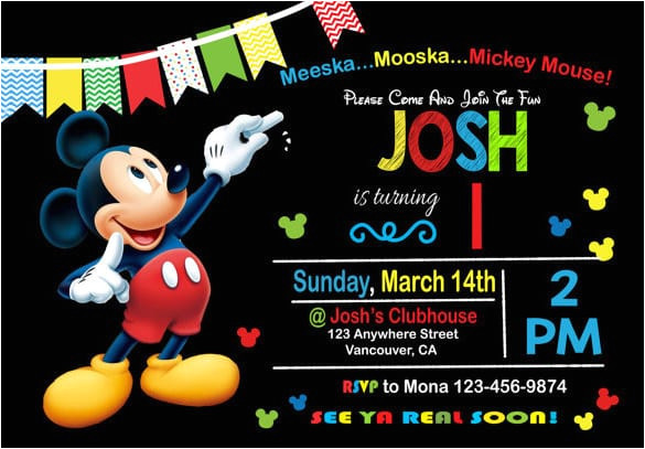 mickey birthday invitations free