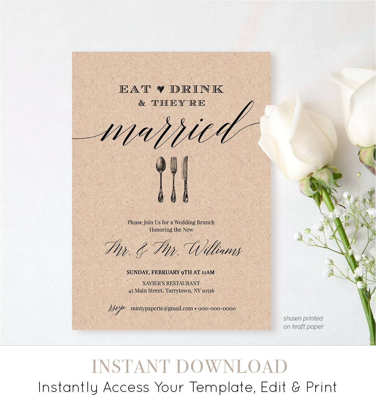 post wedding brunch invitation template