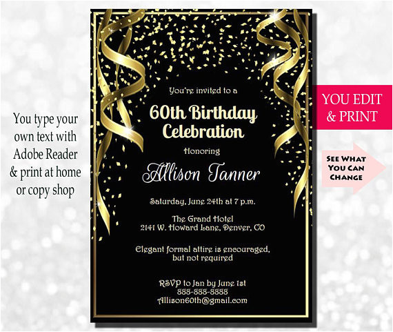 60th birthday invitation 60th birthday