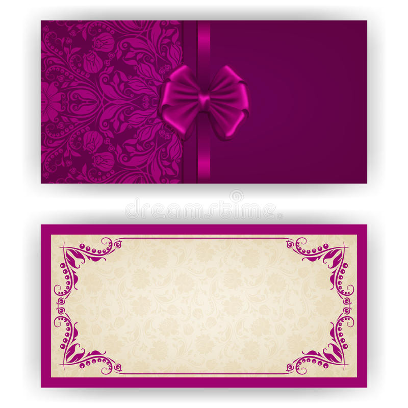 royalty free stock image elegant vector template luxury invitation card lace ornament bow place text floral elements ornate background image35258336