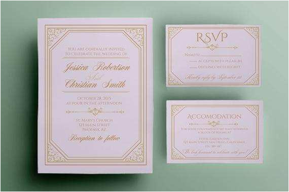 elegant gold wedding invitation template