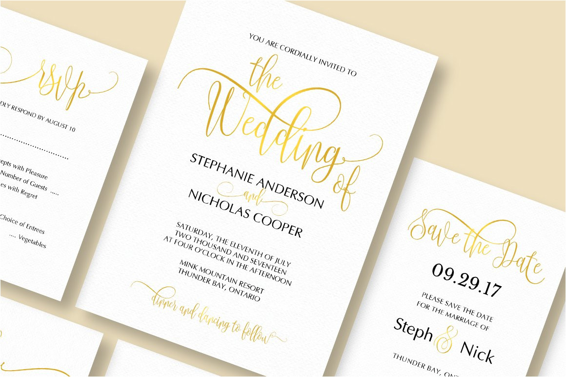 1353723 gold elegant wedding invitation