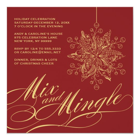 elegant mix mingle holiday party invitation 161959624619394738