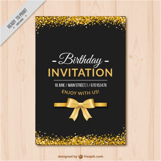 elegant birthday invitation with golden details 878873