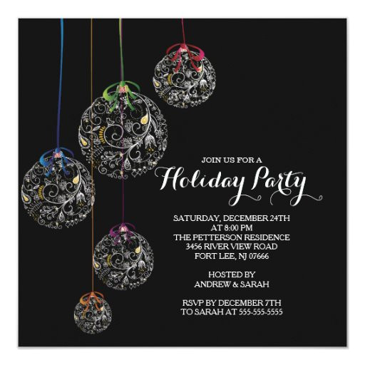 elegant christmas ball holiday party invitation 161318813571408762