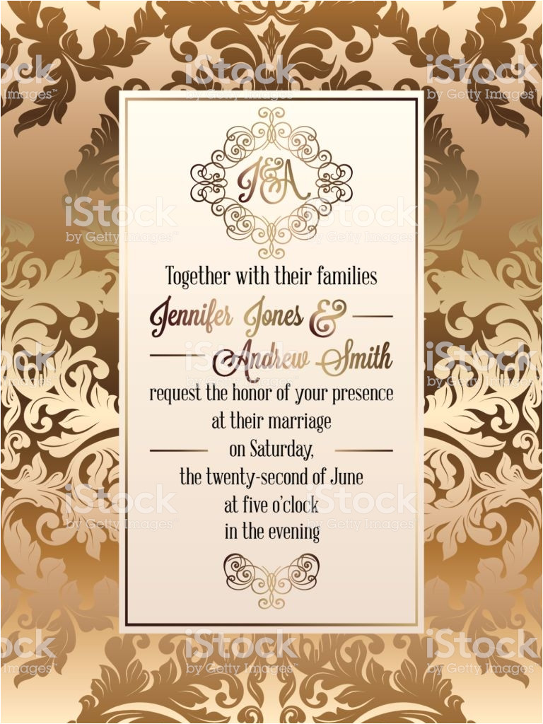 vintage baroque style wedding invitation card template elegant formal design with gm822673100 133197663