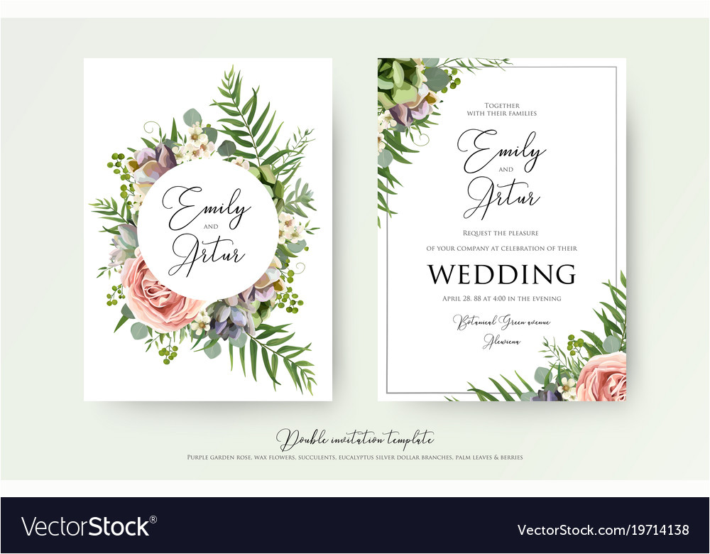 elegant floral wedding invitation card design vector 19714138