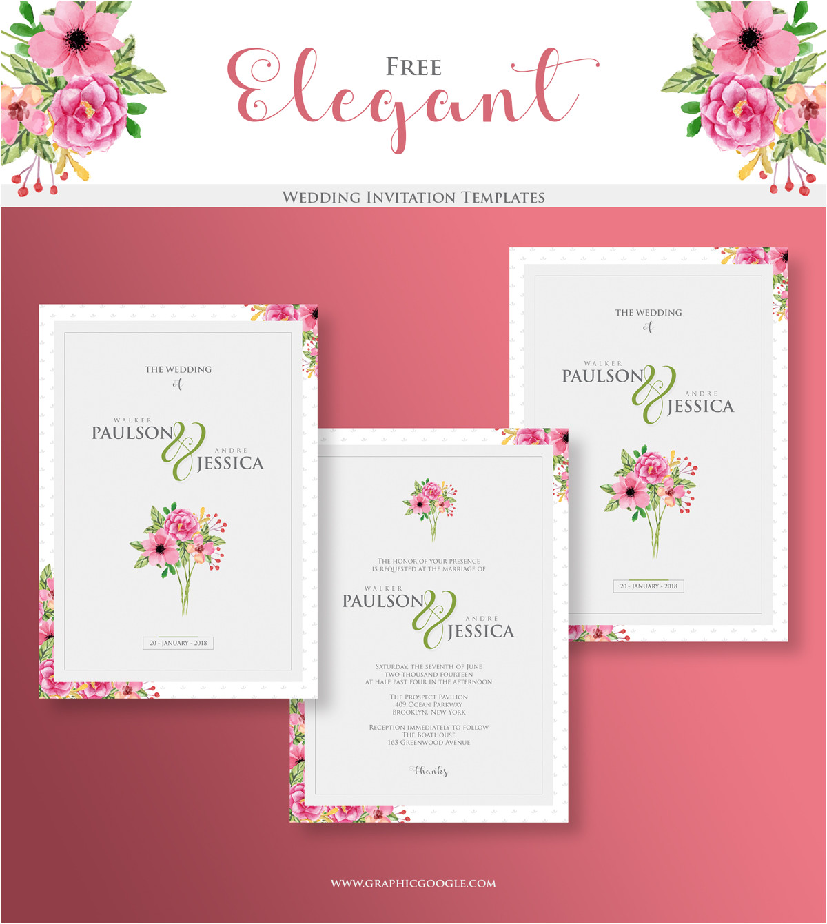 free elegant wedding invitation templates