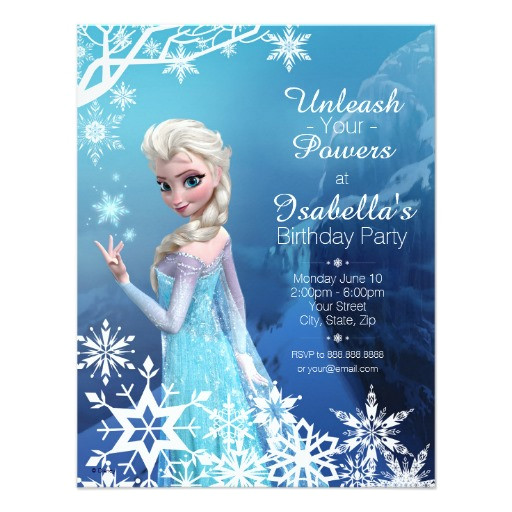 frozen elsa birthday invitation card