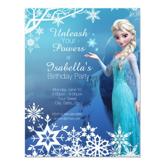 Elsa Party Invitation Template Frozen Elsa Birthday Party Invitation Zazzle Com